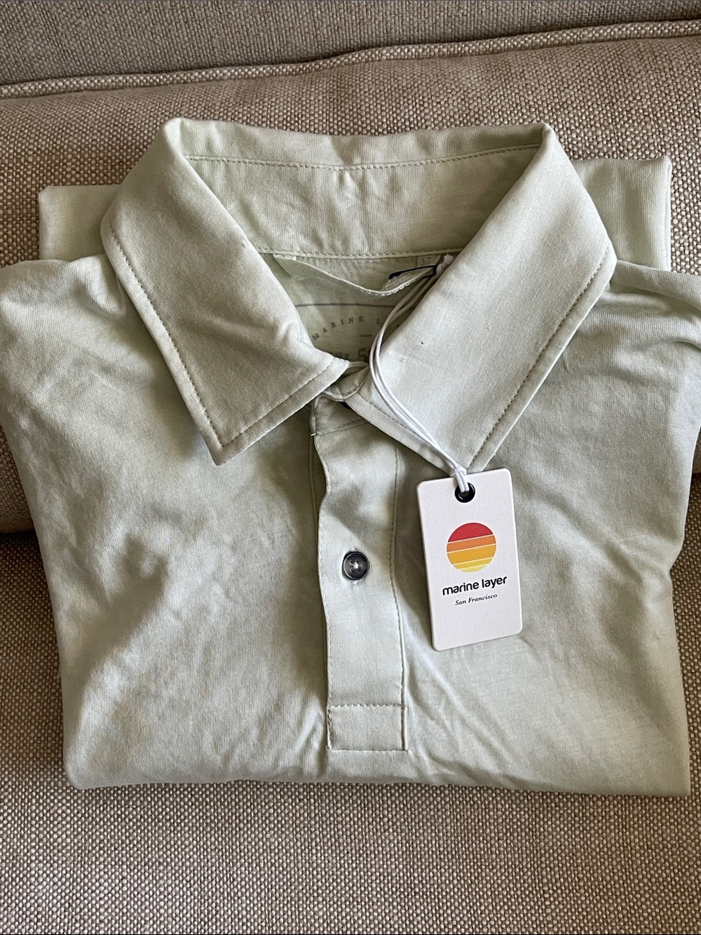 Marine Layer "The 5th Year" Pablo Polo in Aqua - Men's Size MARGE Medium/Large